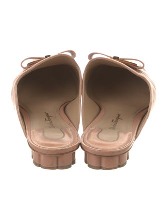 Salvatore Ferragamo Leather Bow Accents Mules