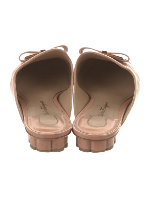 Salvatore Ferragamo Leather Bow Accents Mules