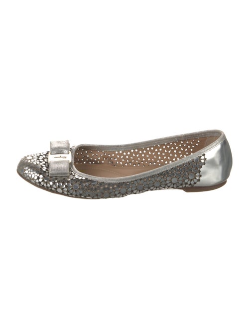 Salvatore Ferragamo Vara Bow Accent Leather Ballet Flats