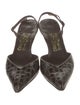 Salvatore Ferragamo Embossed Leather Animal Print Slingback Pumps