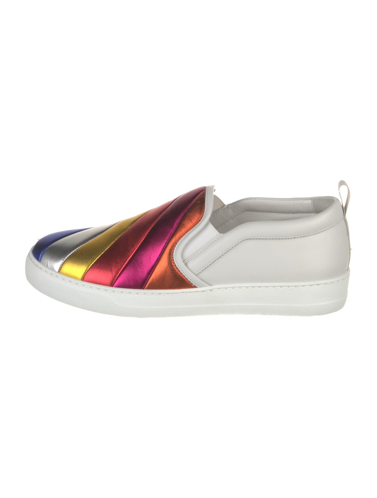 Salvatore Ferragamo Leather Colorblock Pattern Sneakers