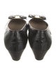 Salvatore Ferragamo Vara Bow Accent Embossed Leather Mules