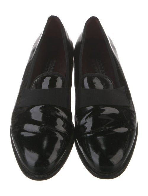 Salvatore Ferragamo Patent Leather Grosgrain Trim Dress Loafers