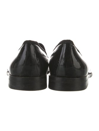 Salvatore Ferragamo Patent Leather Grosgrain Trim Dress Loafers