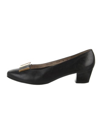 Salvatore Ferragamo Leather Bow Accents Pumps