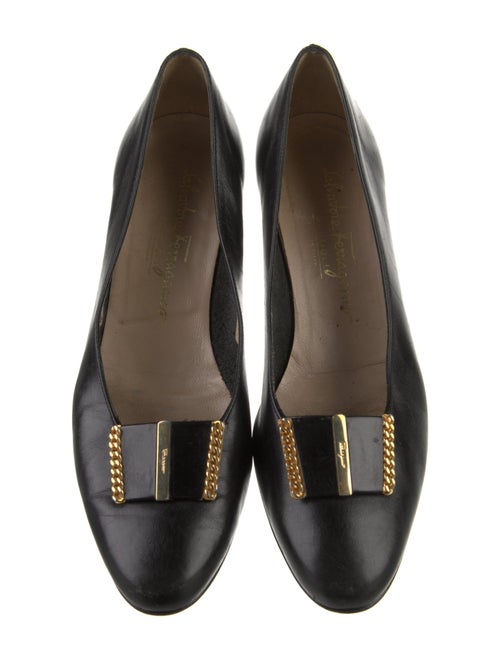 Salvatore Ferragamo Leather Bow Accents Pumps