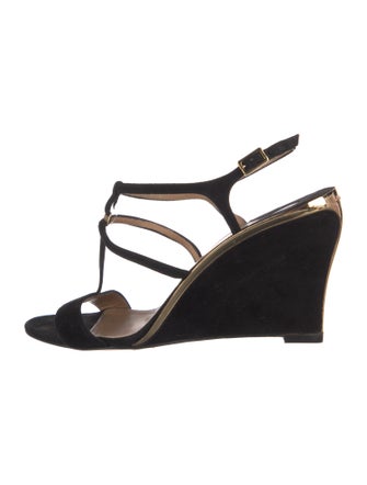 Salvatore Ferragamo Suede T-Strap Sandals