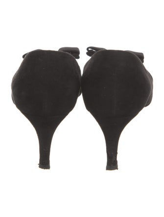 Salvatore Ferragamo Suede Bow Accents Pumps