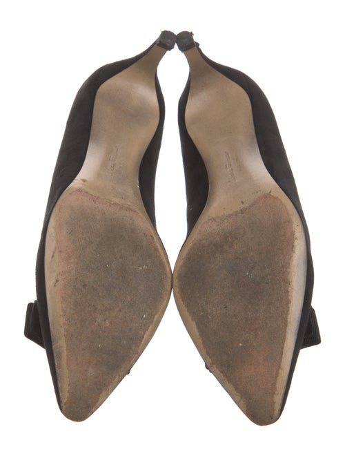 Salvatore Ferragamo Suede Bow Accents Pumps