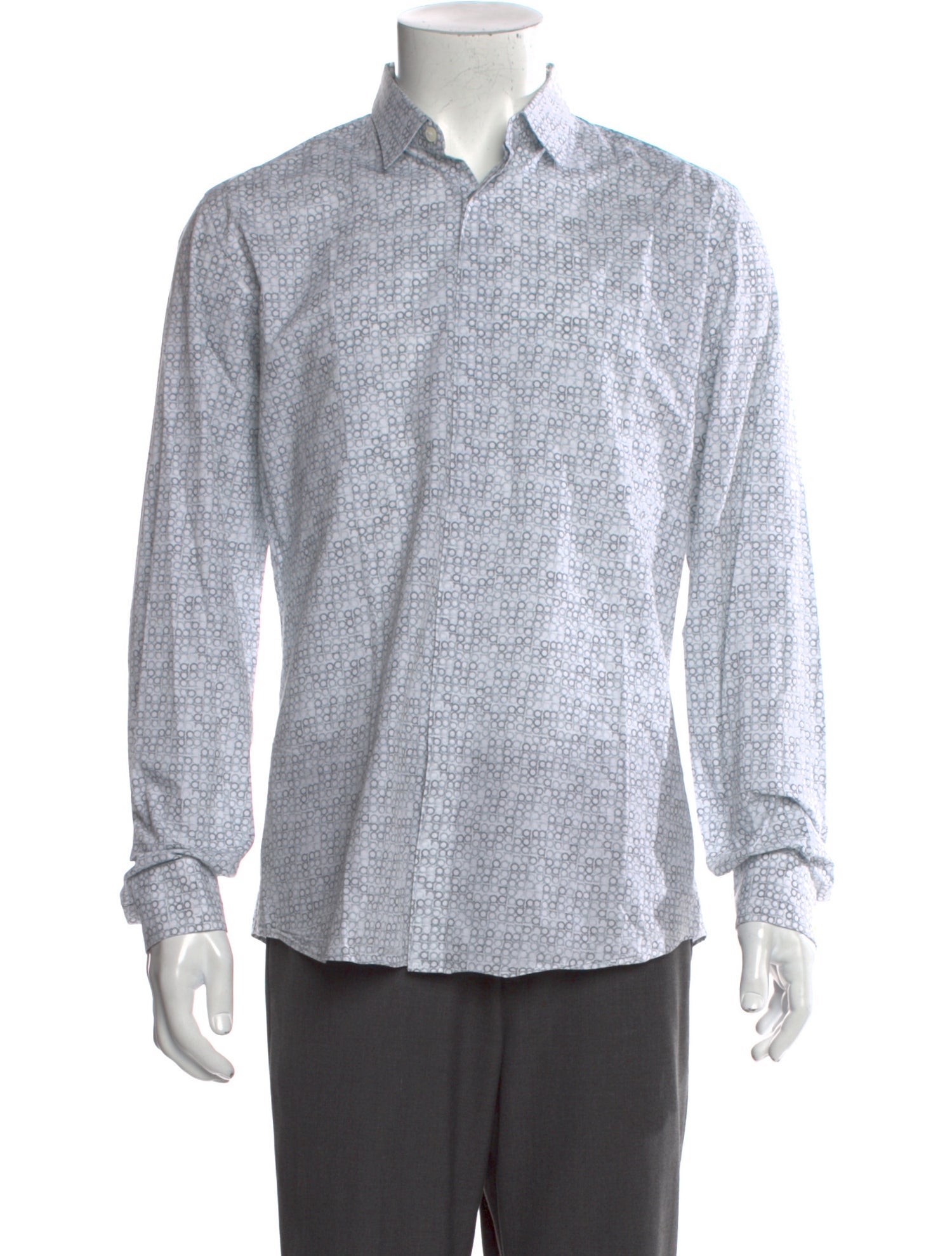 Salvatore Ferragamo Polka Dot Print Long Sleeve Shirt