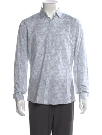 Salvatore Ferragamo Polka Dot Print Long Sleeve Shirt