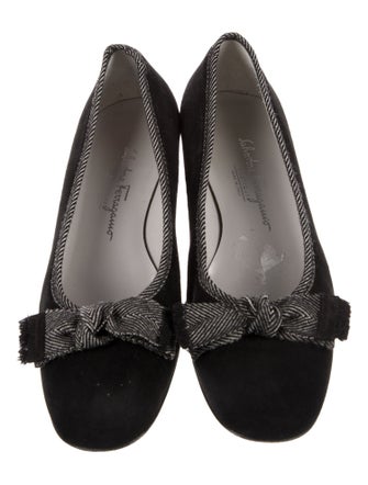 Salvatore Ferragamo Suede Bow Accents Pumps