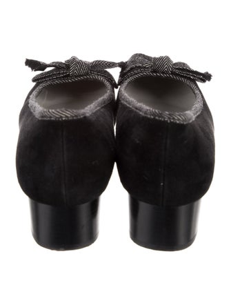 Salvatore Ferragamo Suede Bow Accents Pumps
