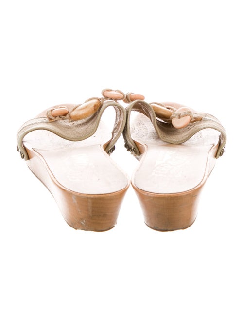 Salvatore Ferragamo Leather Floral Print Slides