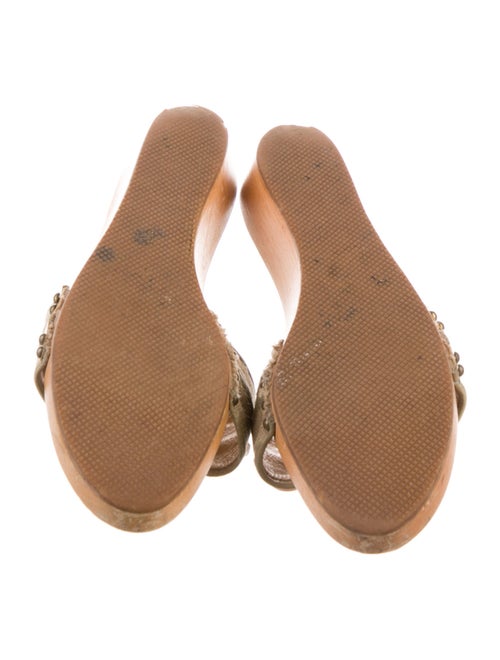 Salvatore Ferragamo Leather Floral Print Slides