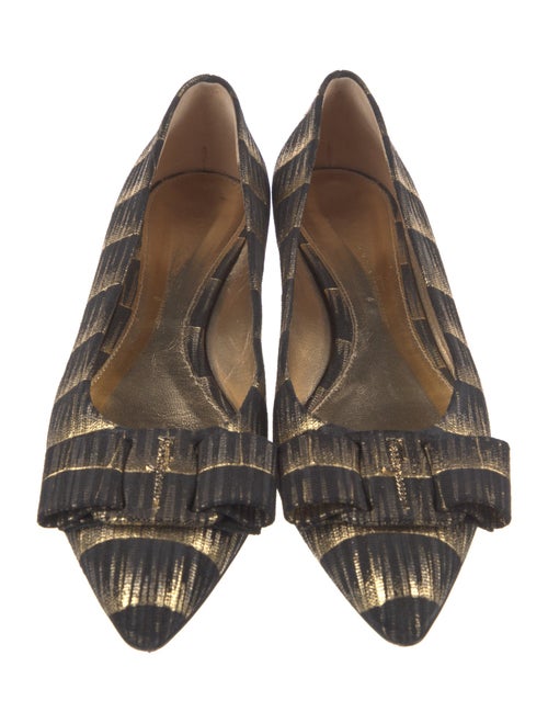 Salvatore Ferragamo Printed Bow Accents Flats