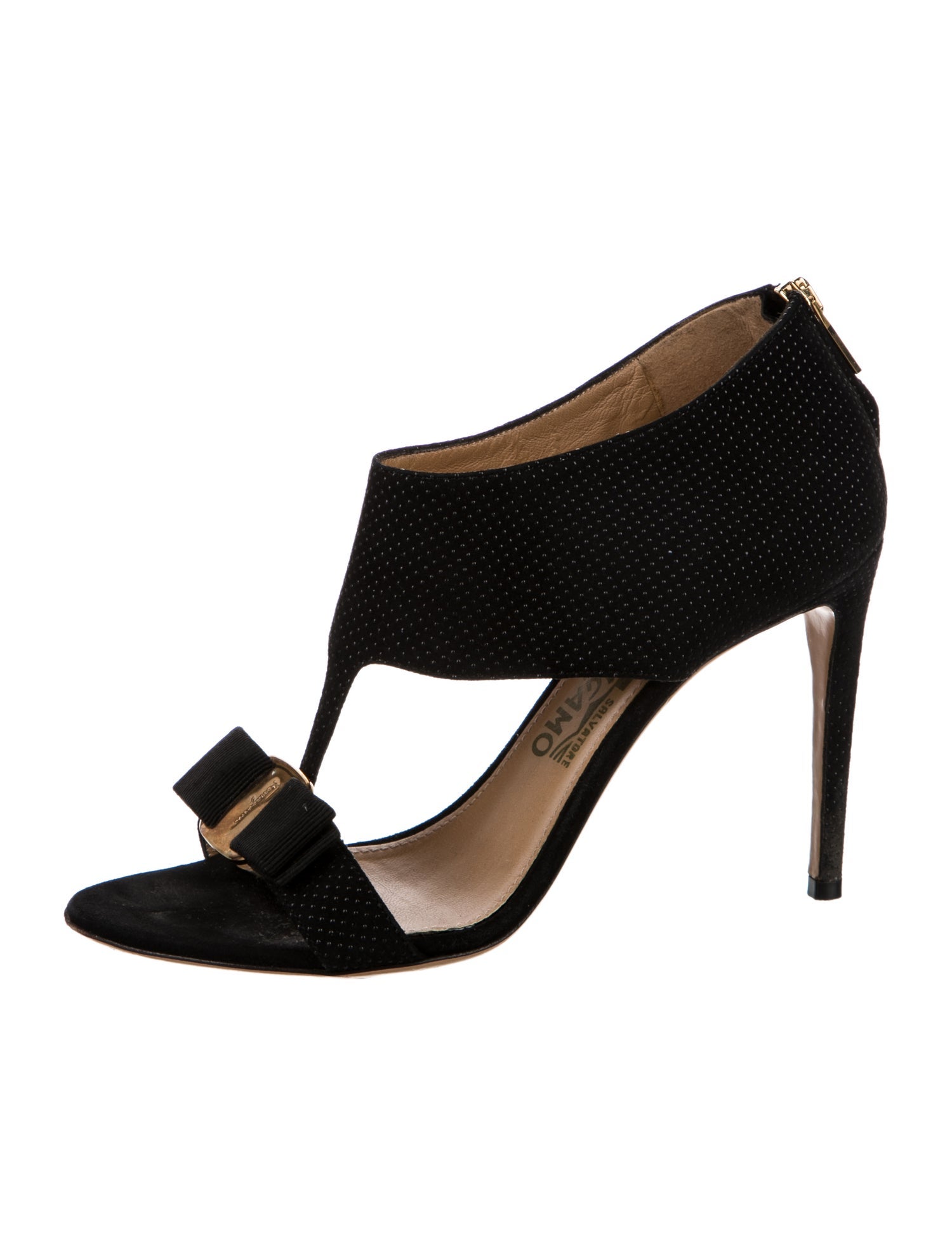 Salvatore Ferragamo Suede Bow Accents Sandals