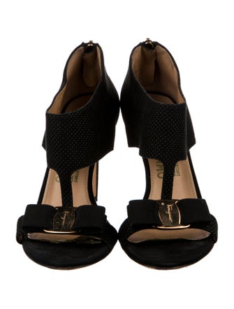 Salvatore Ferragamo Suede Bow Accents Sandals