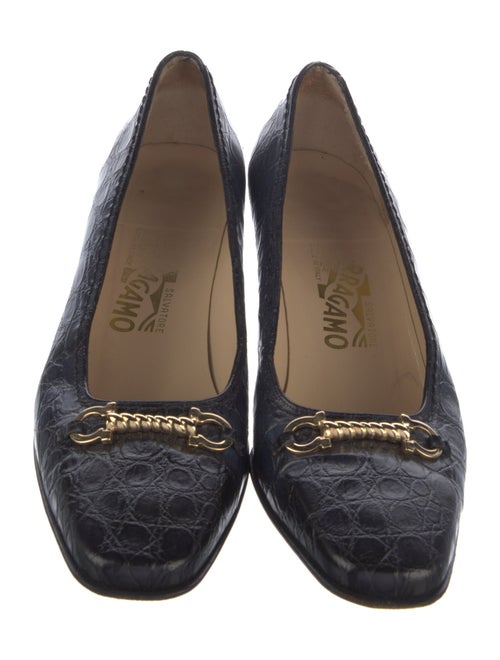 Salvatore Ferragamo Gancini Logo Crocodile Pumps