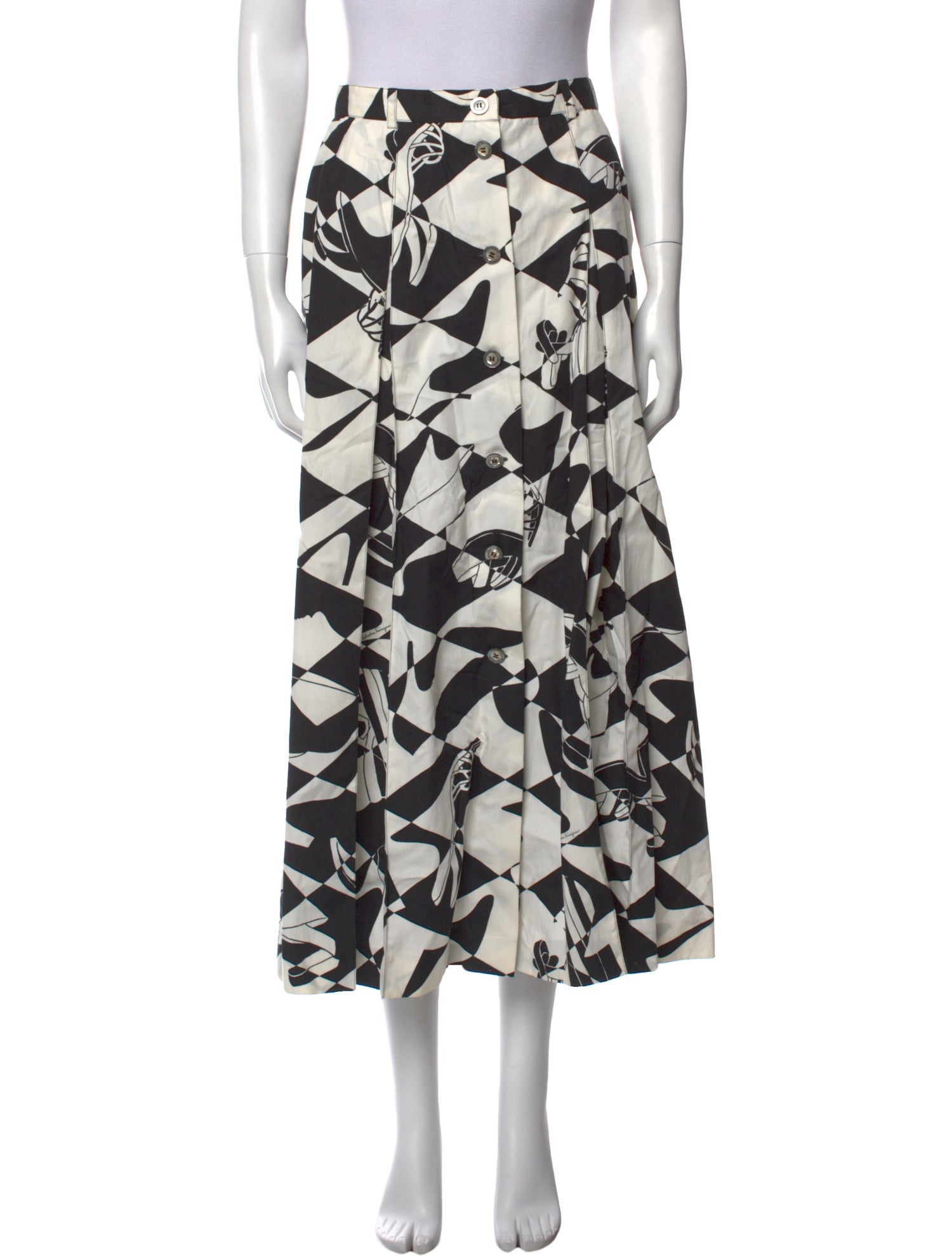 Salvatore Ferragamo Printed Midi Length Skirt