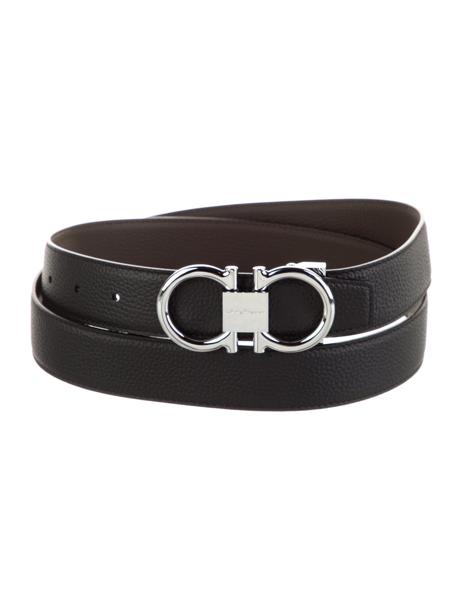 Salvatore Ferragamo Gancini Logo Leather Belt