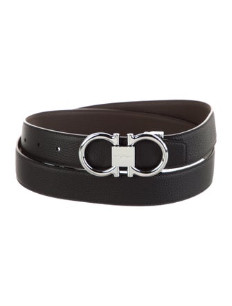 Salvatore Ferragamo Gancini Logo Leather Belt