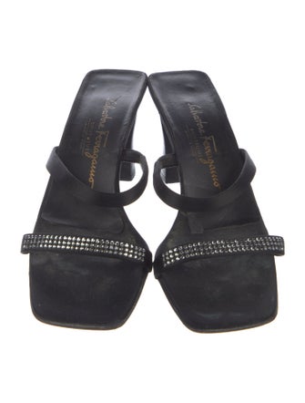 Salvatore Ferragamo Suede Printed Slides