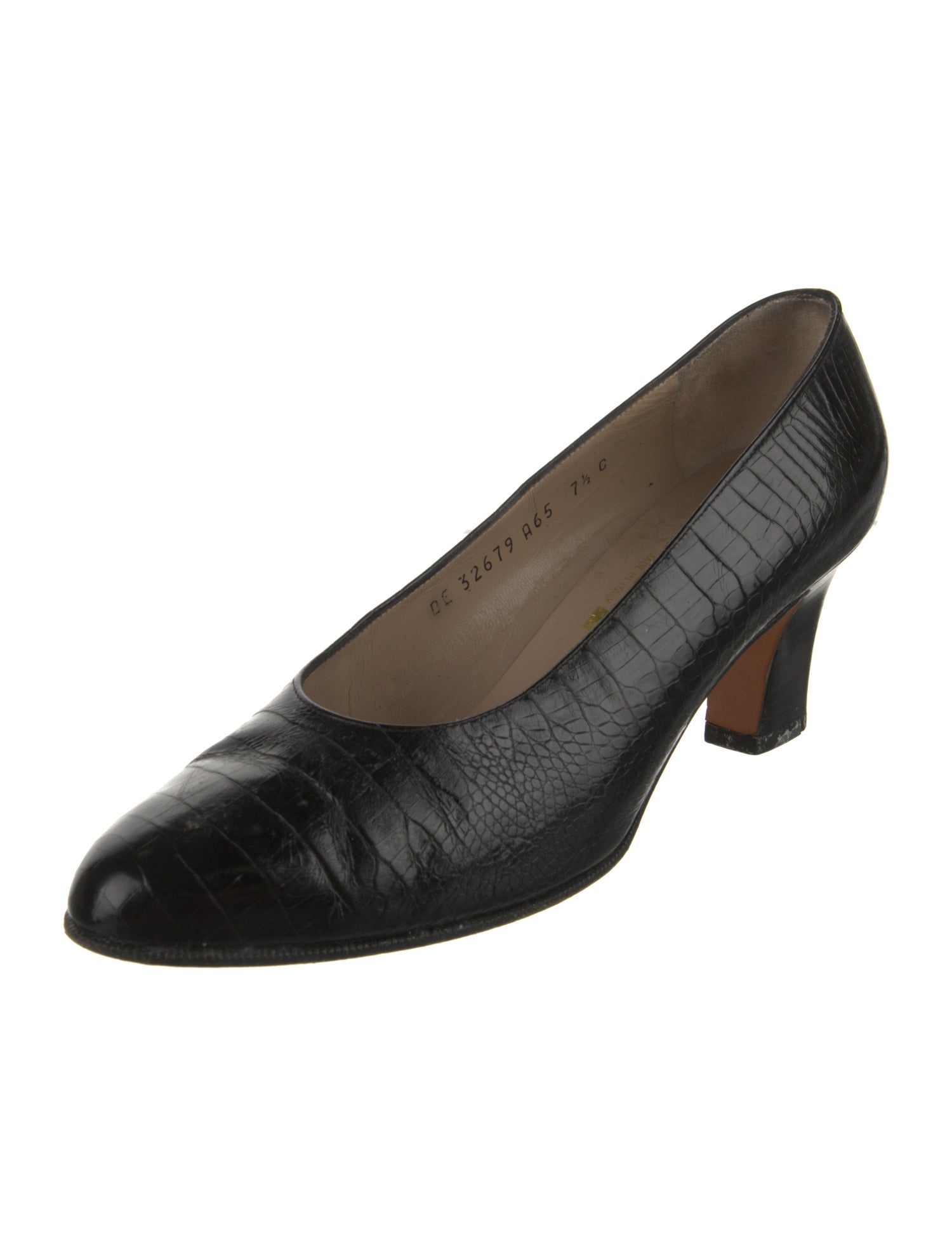 Salvatore Ferragamo Embossed Leather Pumps
