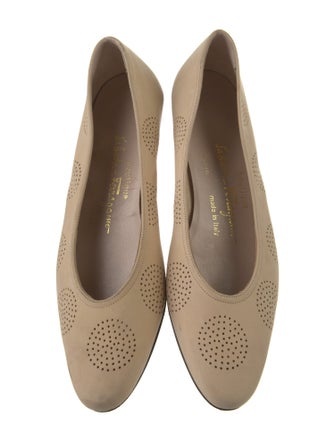 Salvatore Ferragamo Suede Cutout Accent Flats