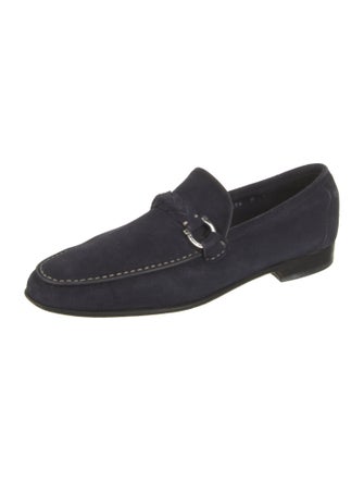 Salvatore Ferragamo Gancini Logo Suede Dress Loafers