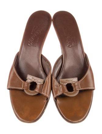 Salvatore Ferragamo Leather Slides