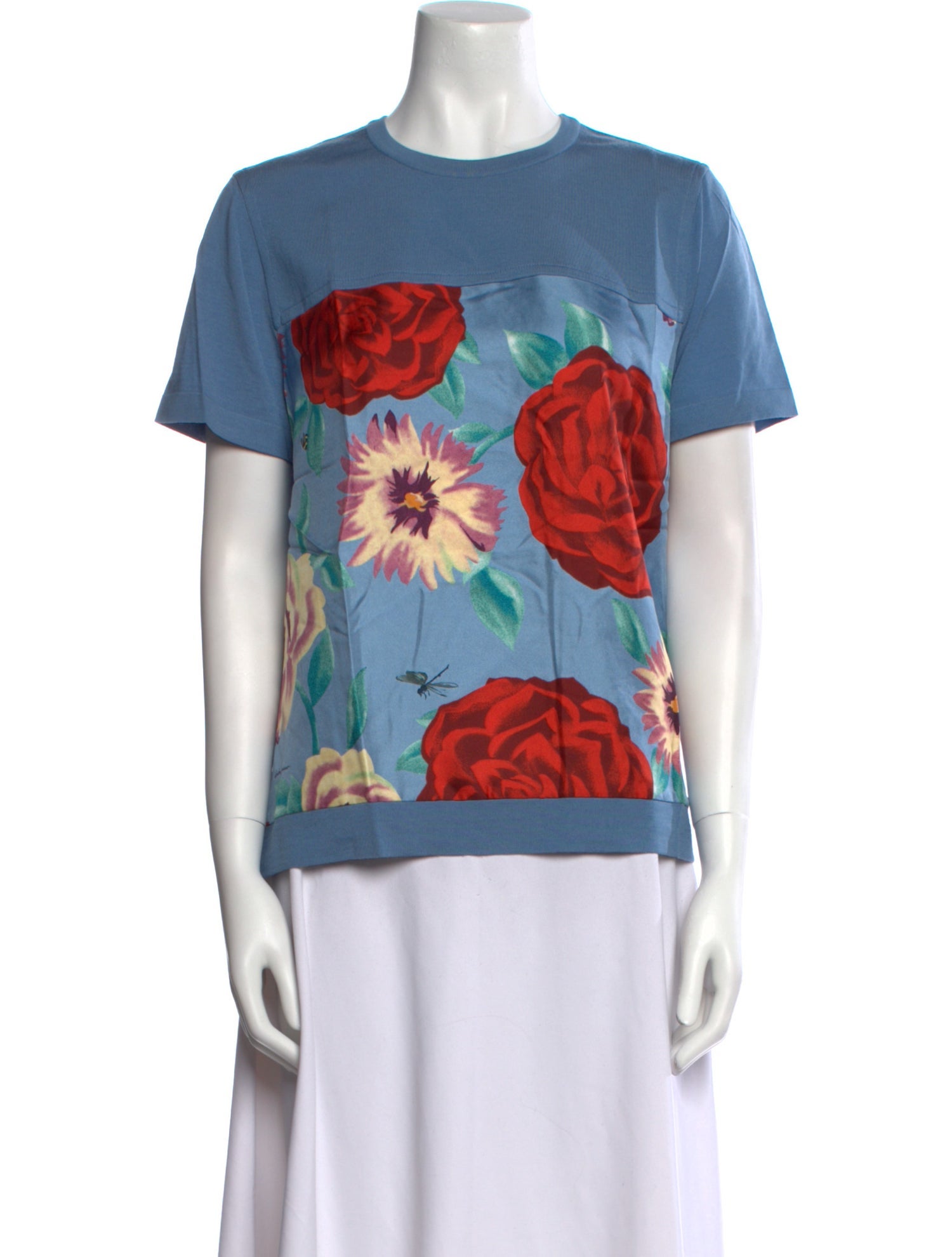 Salvatore Ferragamo Virgin Wool Floral Print Sweater