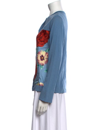 Salvatore Ferragamo Virgin Wool Floral Print Sweatshirt