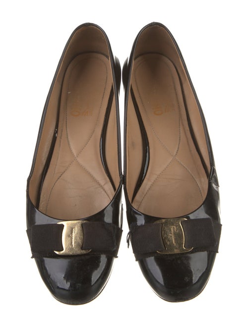 Salvatore Ferragamo Vara Bow Accent Patent Leather Ballet Flats