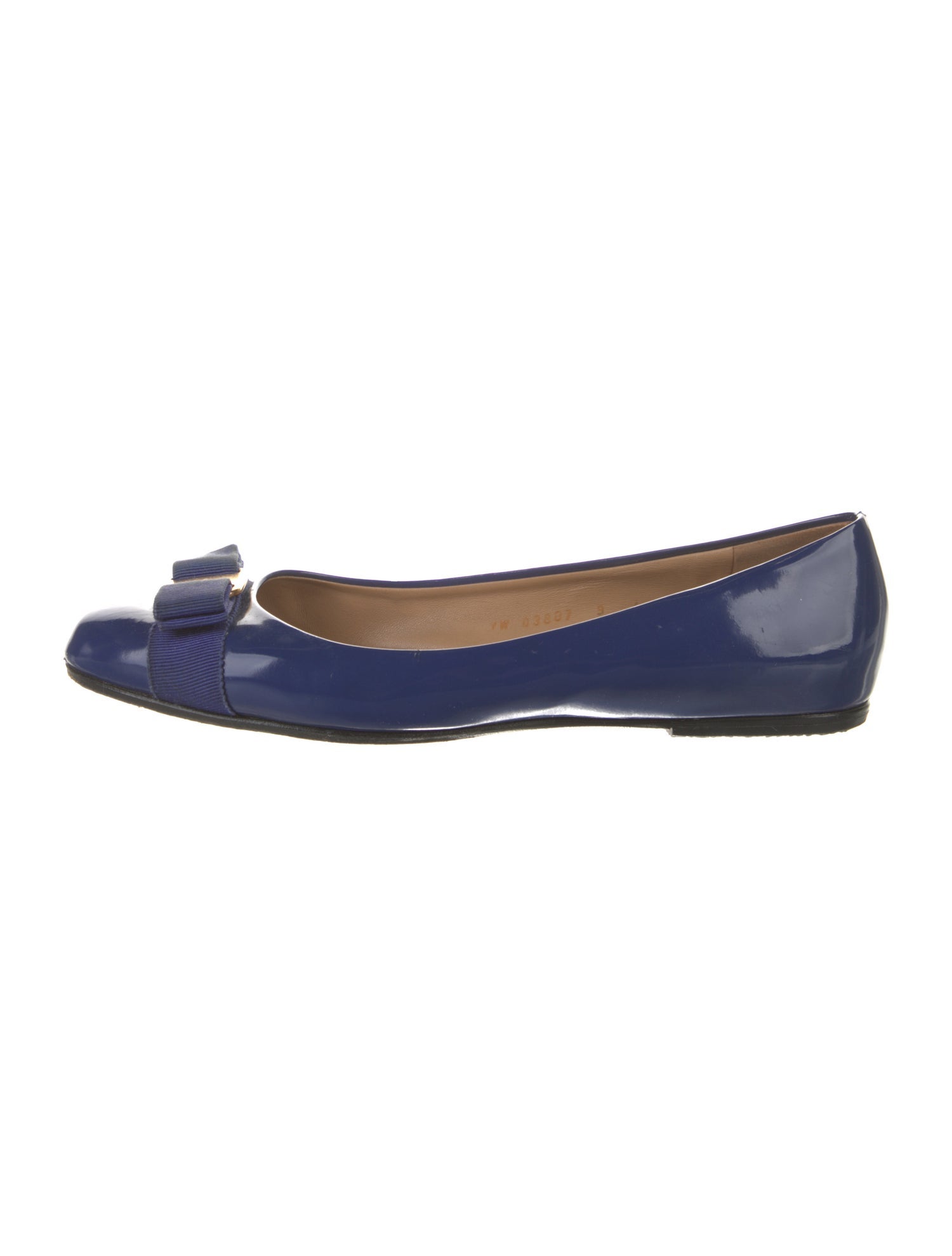 Salvatore Ferragamo Vara Bow Accent Patent Leather Ballet Flats