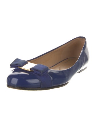 Salvatore Ferragamo Vara Bow Accent Patent Leather Ballet Flats
