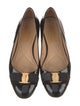 Salvatore Ferragamo Patent Leather Bow Accents Ballet Flats