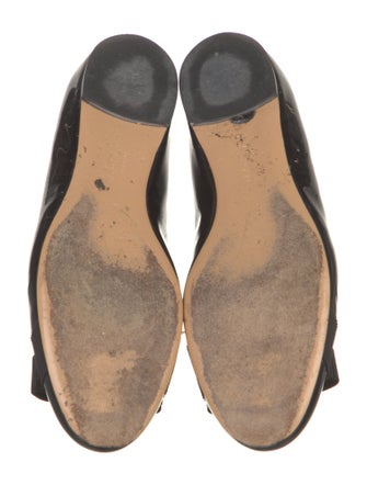 Salvatore Ferragamo Patent Leather Bow Accents Ballet Flats