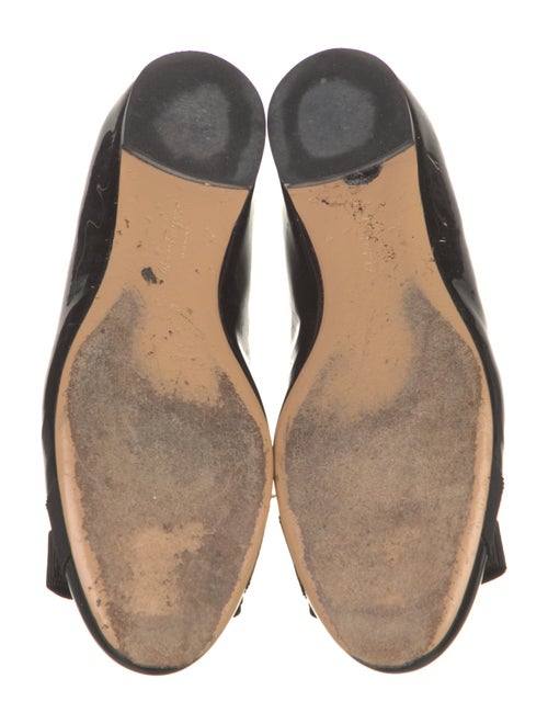 Salvatore Ferragamo Patent Leather Bow Accents Ballet Flats