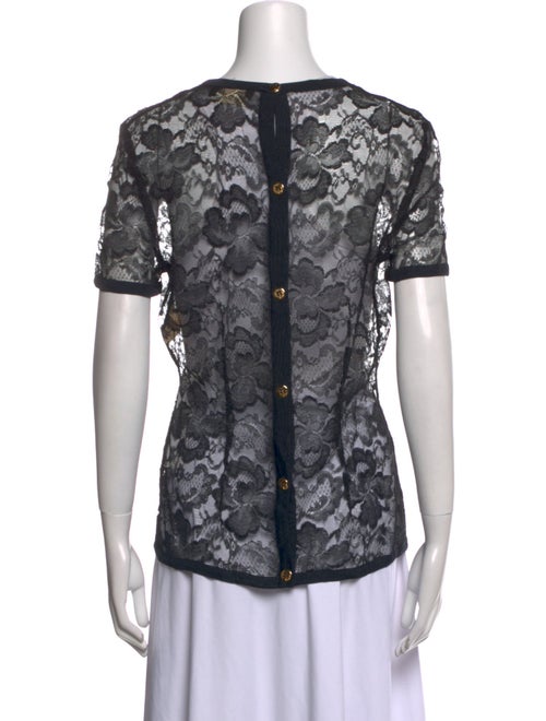 Salvatore Ferragamo Lace Pattern V-Neck T-Shirt