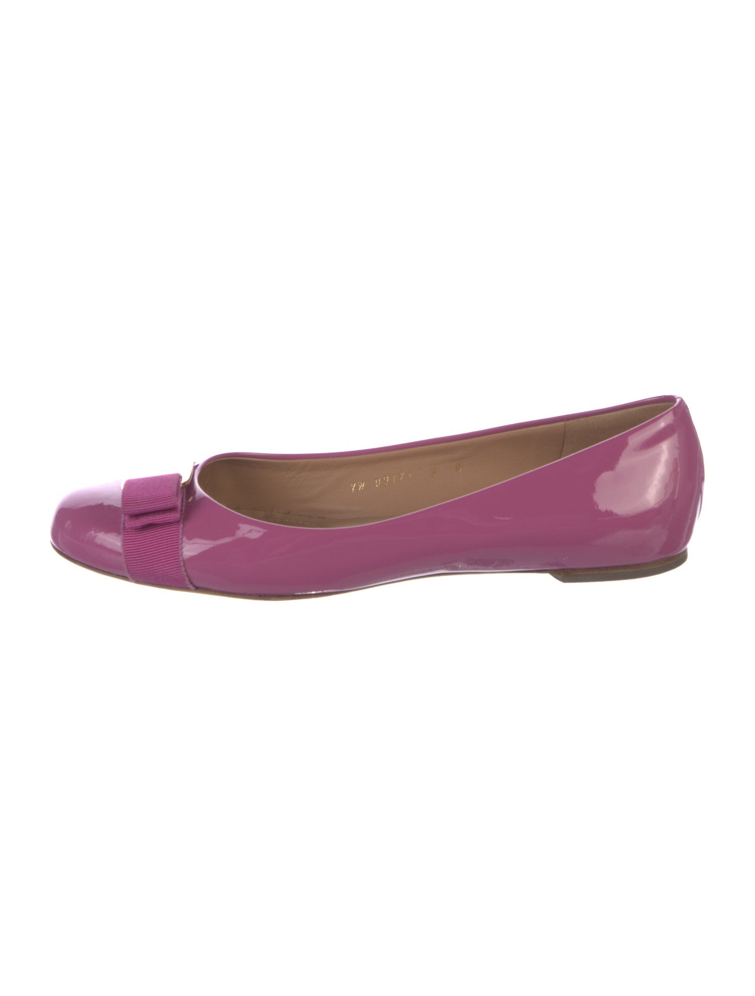 Salvatore Ferragamo Vara Bow Accent Patent Leather Ballet Flats