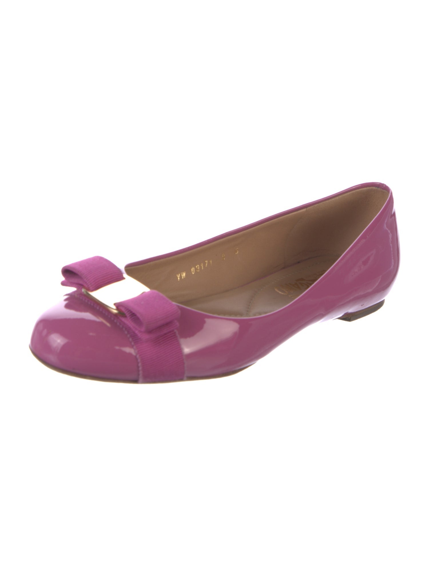 Salvatore Ferragamo Vara Bow Accent Patent Leather Ballet Flats