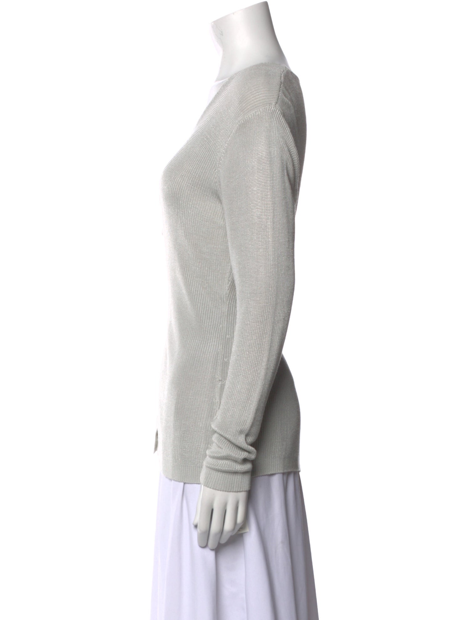 Salvatore Ferragamo Silk V-Neck Sweater