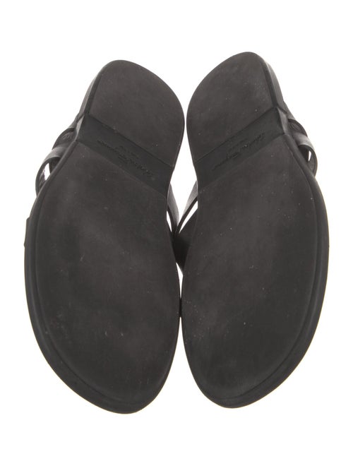 Salvatore Ferragamo Gancini Logo Leather Slides