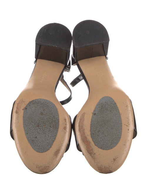 Salvatore Ferragamo Patent Leather Bow Accents Sandals