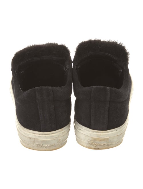 Salvatore Ferragamo Suede Fur Trim Sneakers