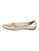Salvatore Ferragamo Leather Ruffle Embellishment Ballet Flats