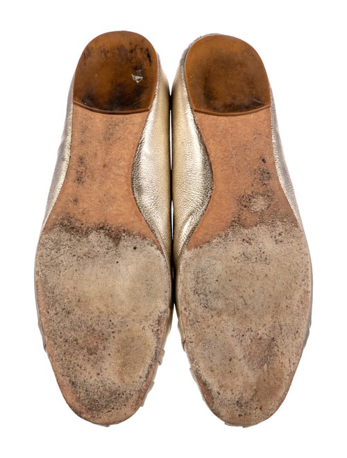 Salvatore Ferragamo Leather Ruffle Embellishment Ballet Flats