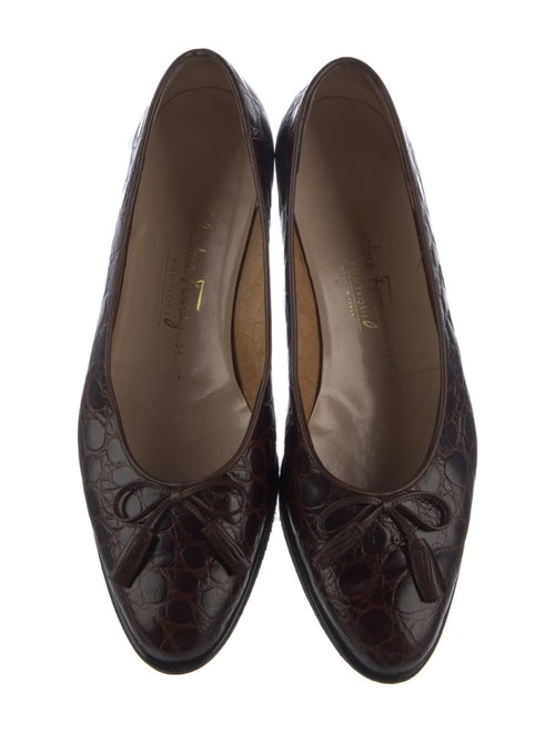 Salvatore Ferragamo Vara Bow Accent Leather Ballet Flats