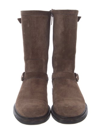 Salvatore Ferragamo Gancini Logo Suede Boots